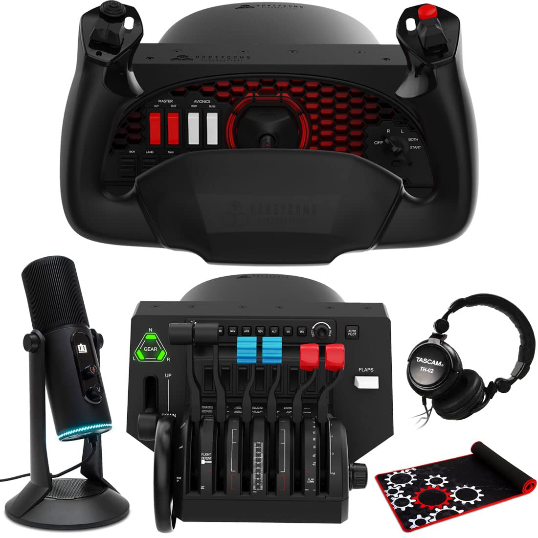 Buy Aeronautical Alpha Flight Controls Gaming/Simulation Yoke + Switch Panel Bundle