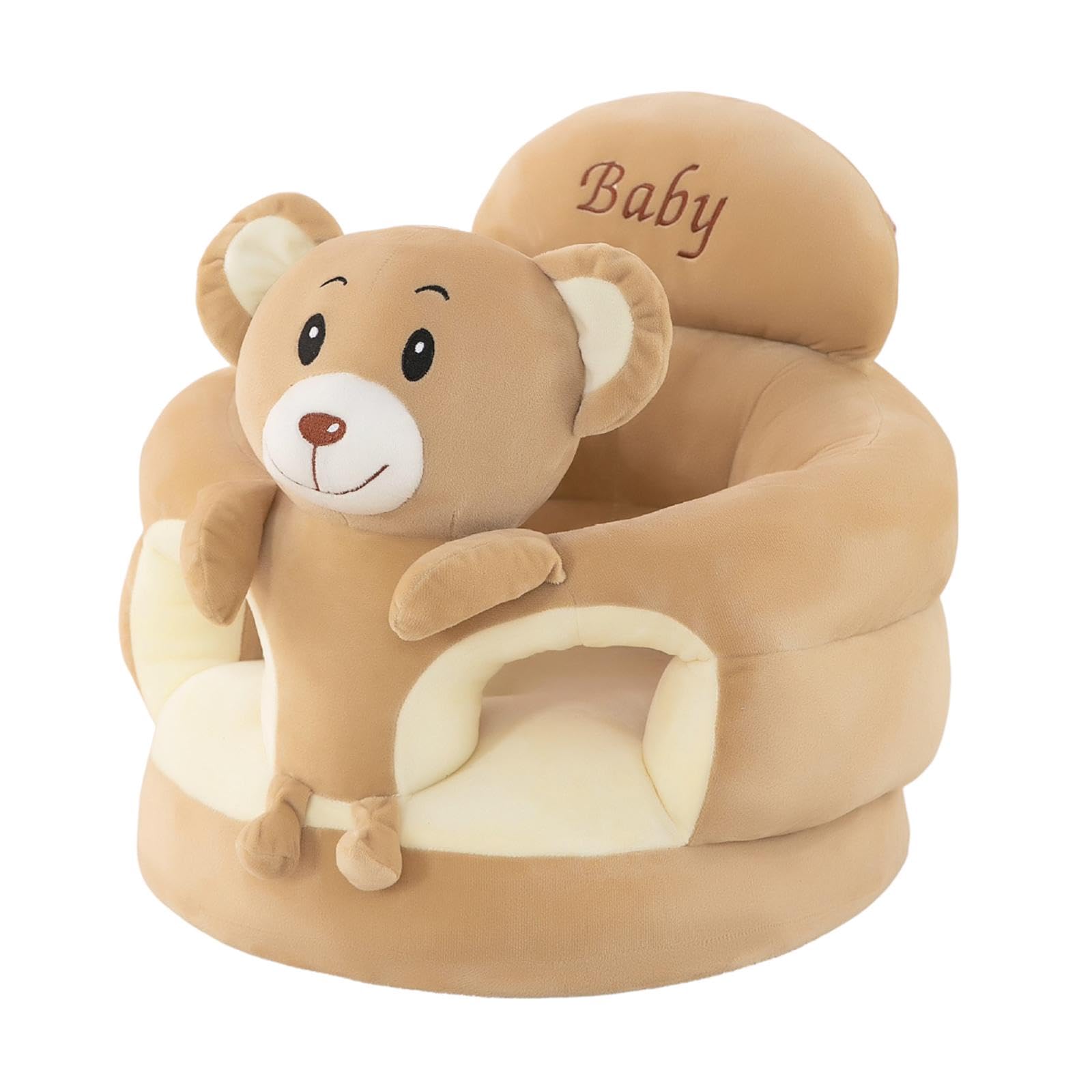 CALANDIS Baby Seat Chair Cover Zipper Cute Soft Portable Comfortable Machine Washable Bear Light Brown, Sofas & Armchairs, Furniture-image-34