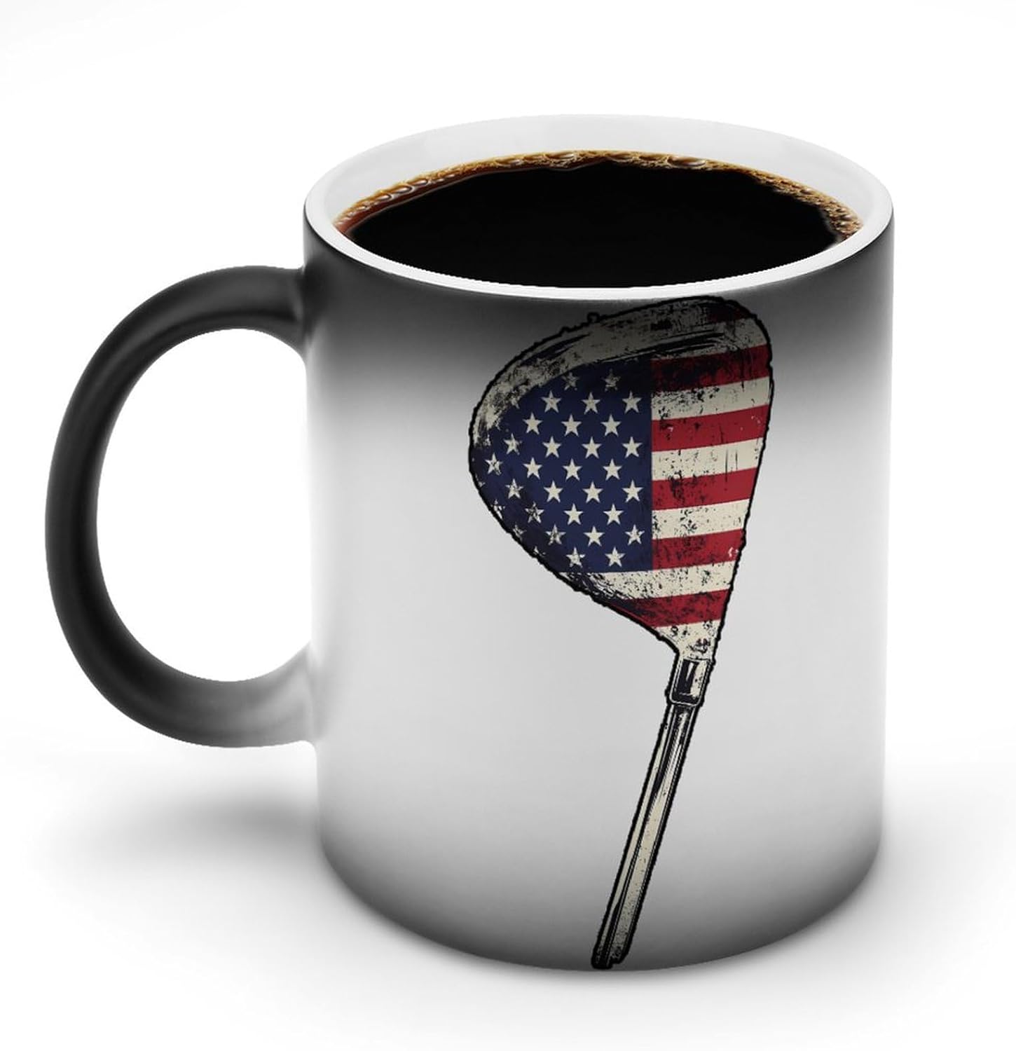 Golf Club U.S.A. Flag Color Changing Mug Heated Ceramic Cup Heat Sensitive Coffee Mug Fun Gift
