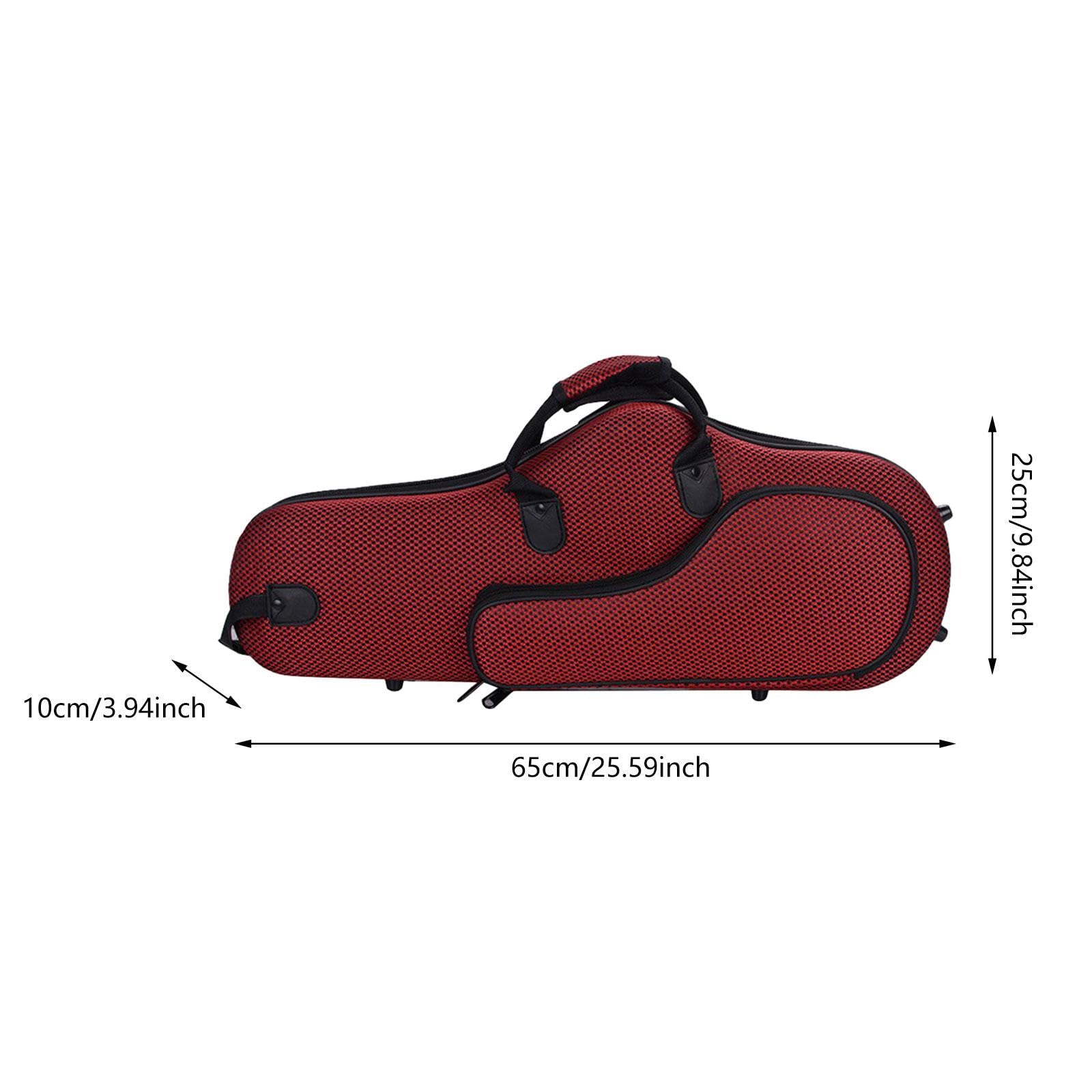 perfeclan Bolsa para saxofón Bolso de mano para saxofón Funda para saxofón alto Bolso de hombro con cremallera Estuche acolchado para transporte de instrumentos, Rojo