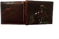 Vista 157 de Hombres Cool Eagle Wolf Caballo Totem Cuero Vaca Vertical Cartera Cremallera Multi-tarjeta Titular, Tótem de caballo, Minimalista