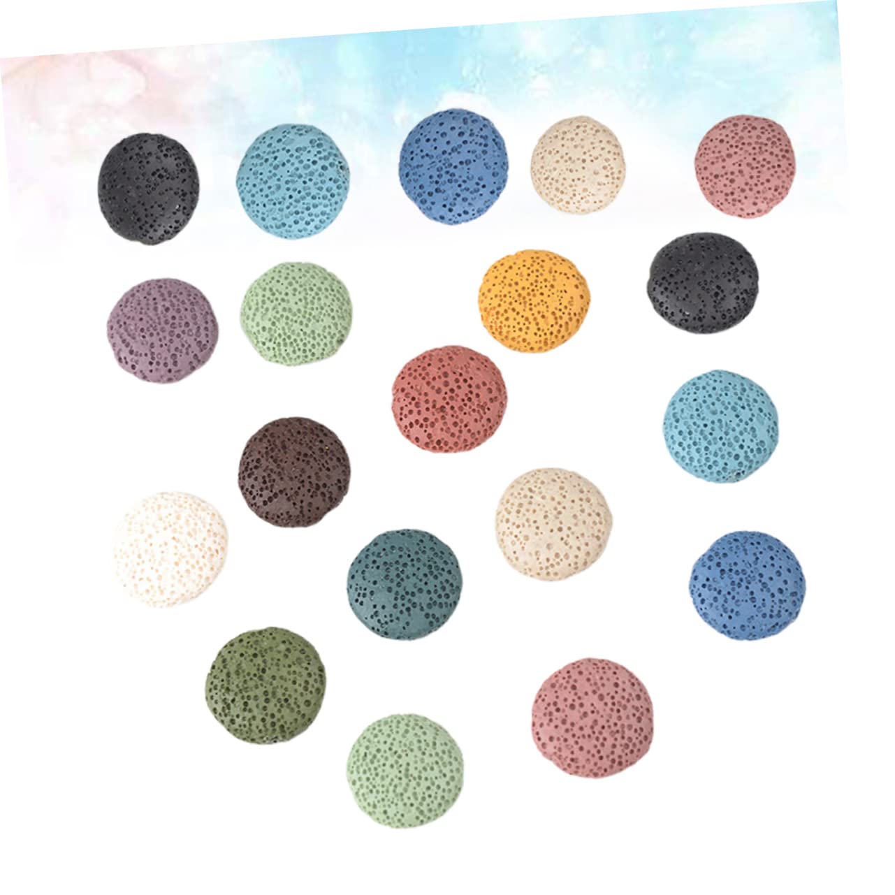 STOBOK 57pezzi Perline Colorate Pietra Vulcanica Per Creazioni Fai Da Te Pendenti Per Bracciali e Collane Di Charm Per Gioielli Unici