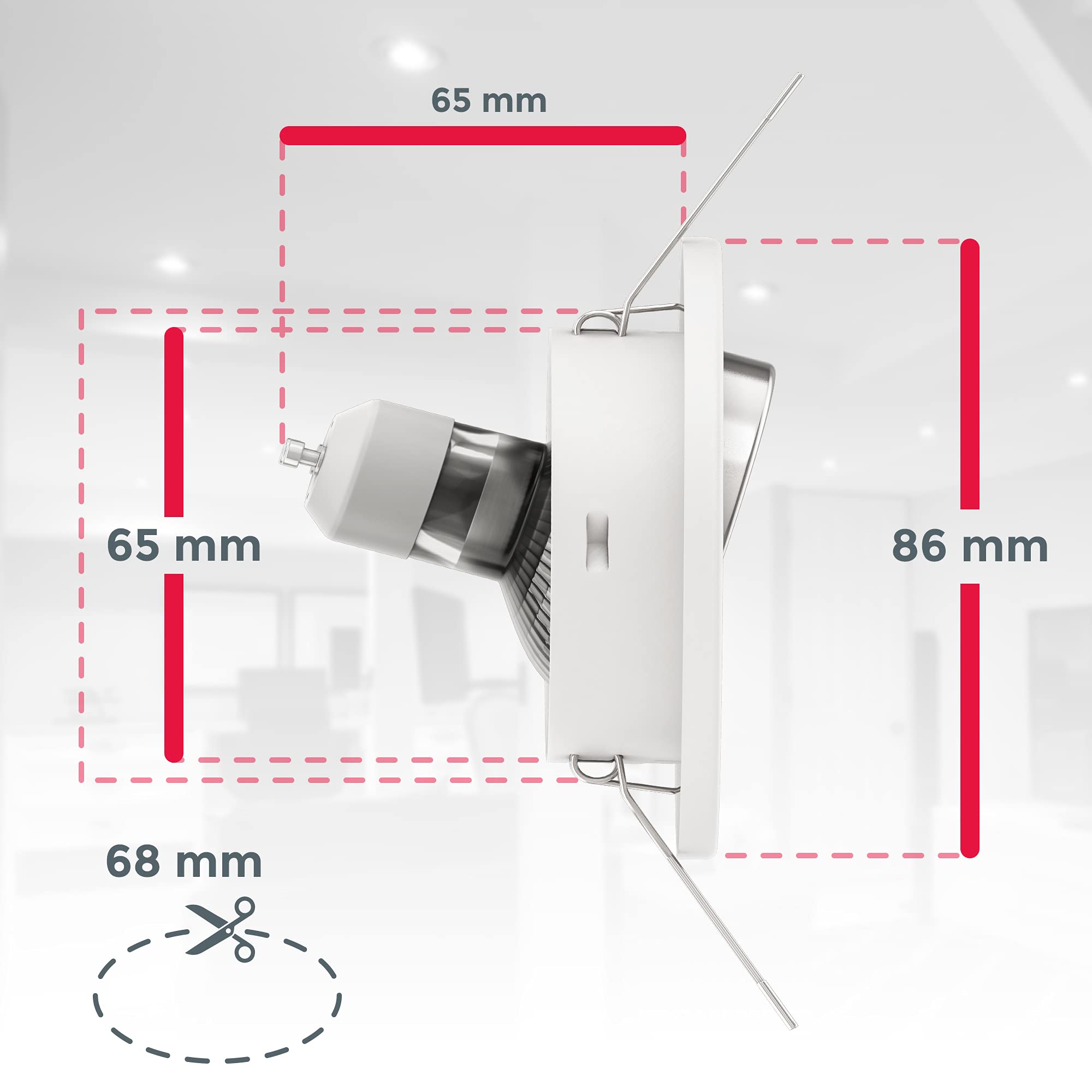 B.K.Licht lot de 6 spots LED encastrables orientables blancs, 6 ampoules LED GU10 incluses, éclairage plafond LED intérieur, lumière blanche chaude, 230V, IP23, 6x3W