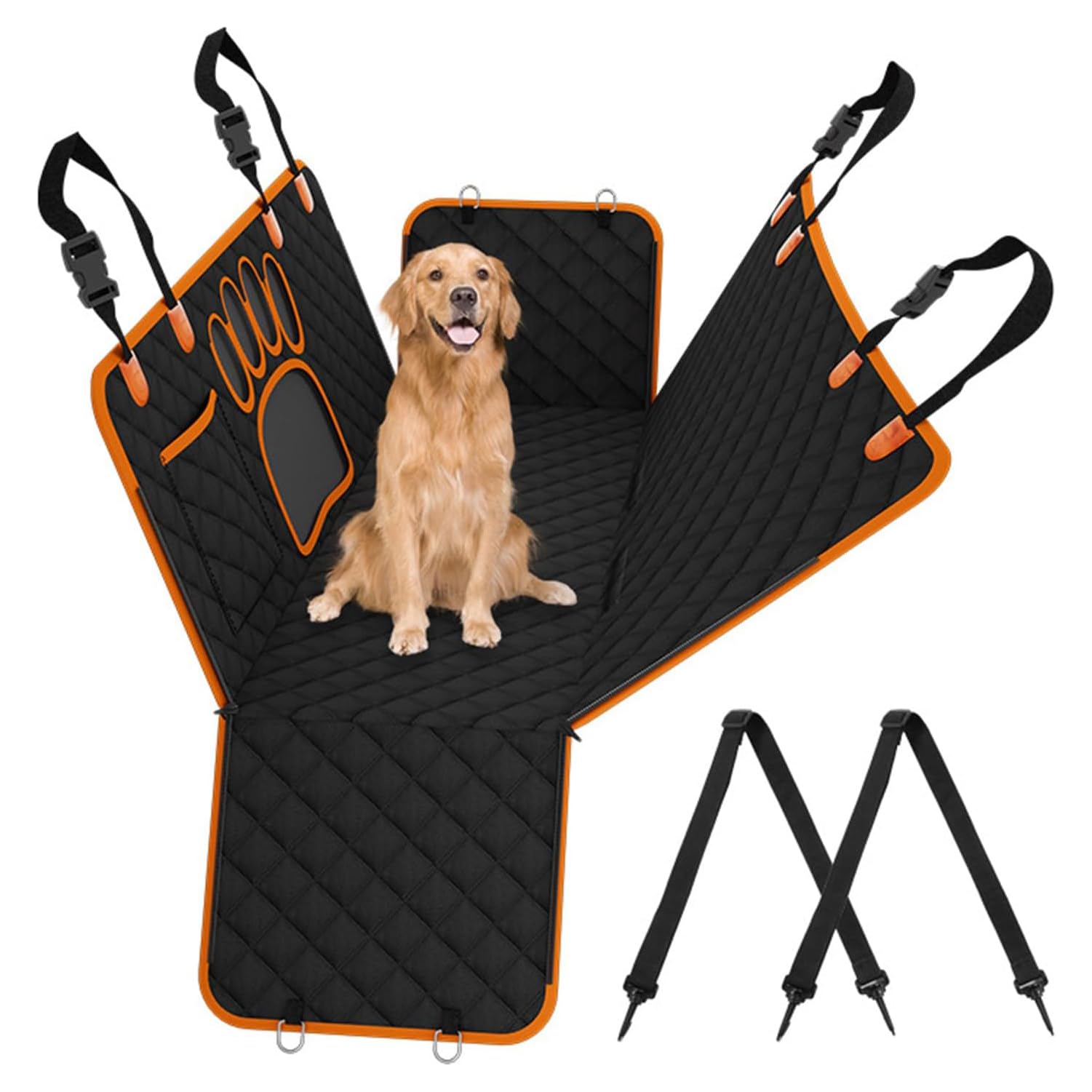 EJHJH Dog Car Seat Cover Set for Infiniti G20 G35 G37 I30 I35 J30 Q30 Q45 Q50 Q60 Q70, Car Bed Pet Hammock Anti-Slip Waterproof Back Seat Extender for Dogs,Black