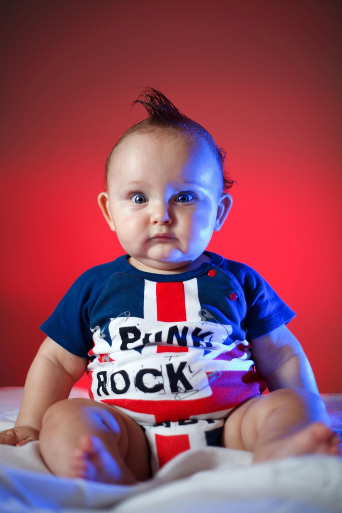 Punk Rock Baby with Mohawk Photo Photograph Cool Wall Decor Art