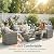 Wisteria Lane Patio Furniture Set, 5 Pieces Wicker Outdoor Furniture for All Weather, Patio Sofa with High Backrest Support and Wide Armrest for Backyard, Balcony, Deck, Porch, Ash Gray