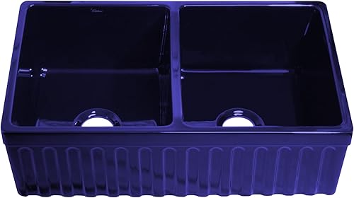 Vista 15 de Whitehaus Collection WHQDB332-BLACK Quatro Alcove Kitchen, Arcilla refractaria, Delantal Delantal Delantal, Brillante, Negro