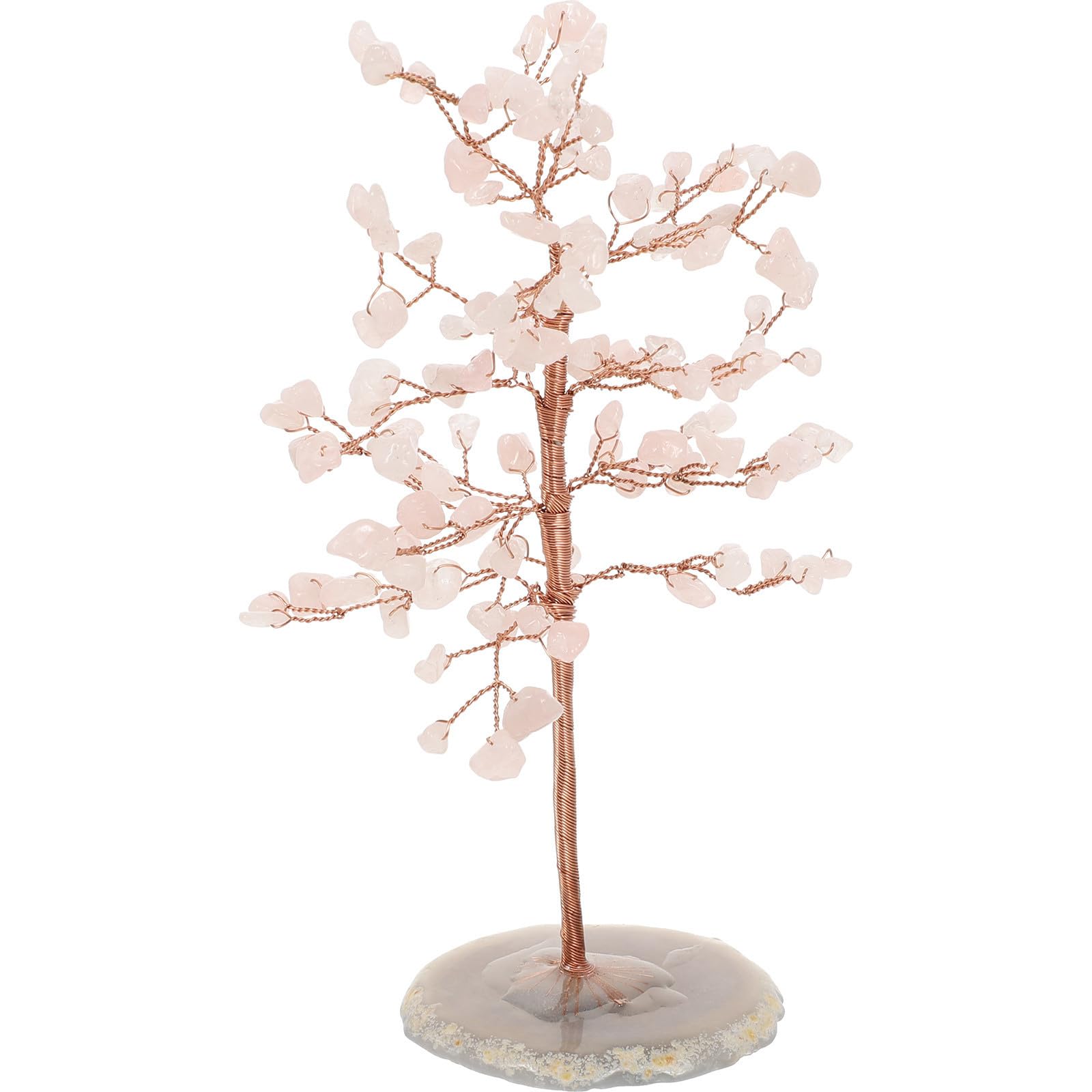 Árbol mágico de cristal rosa para reducir el estrés visual en el escritorio de casa