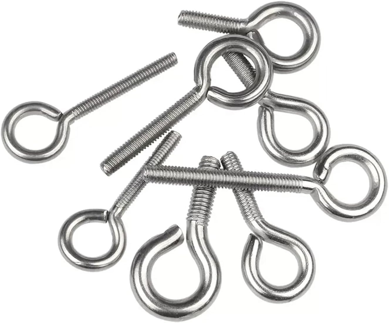 Bullone ad occhiello in acciaio inossidabile, Gancio chiuso a occhiello in acciaio inossidabile 304 con anello e vite di sollevamento(5pcs M3X25)