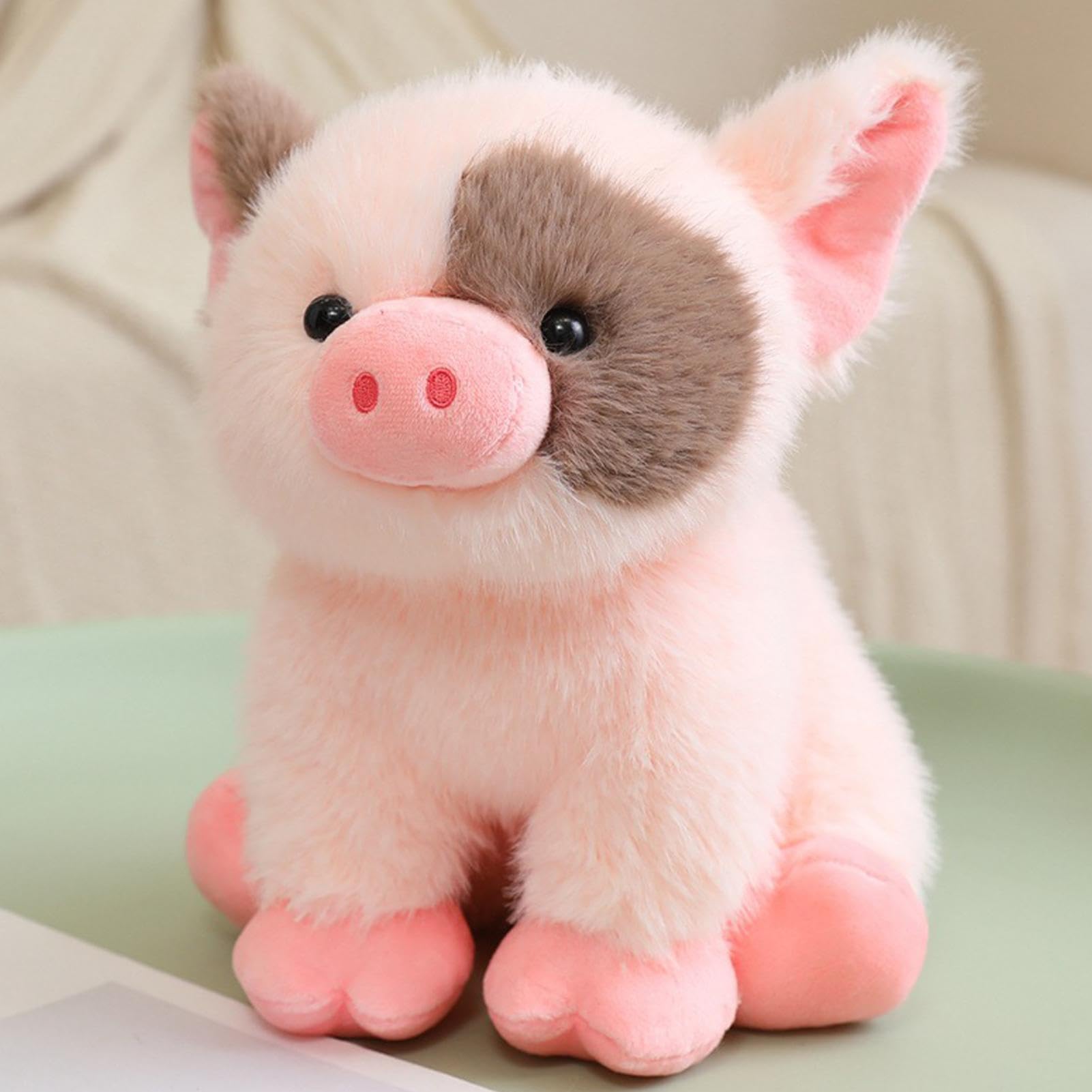 Adorable and Soft Pig Pillows 8 Inch Pig Stuffed Animal Plush Cute Stuffed Animals Realistic Cuddly Plushs with Gentle Touch Decorative Pillow for Home Bedroom Kids Boys Girls Birthday Gift and Feel