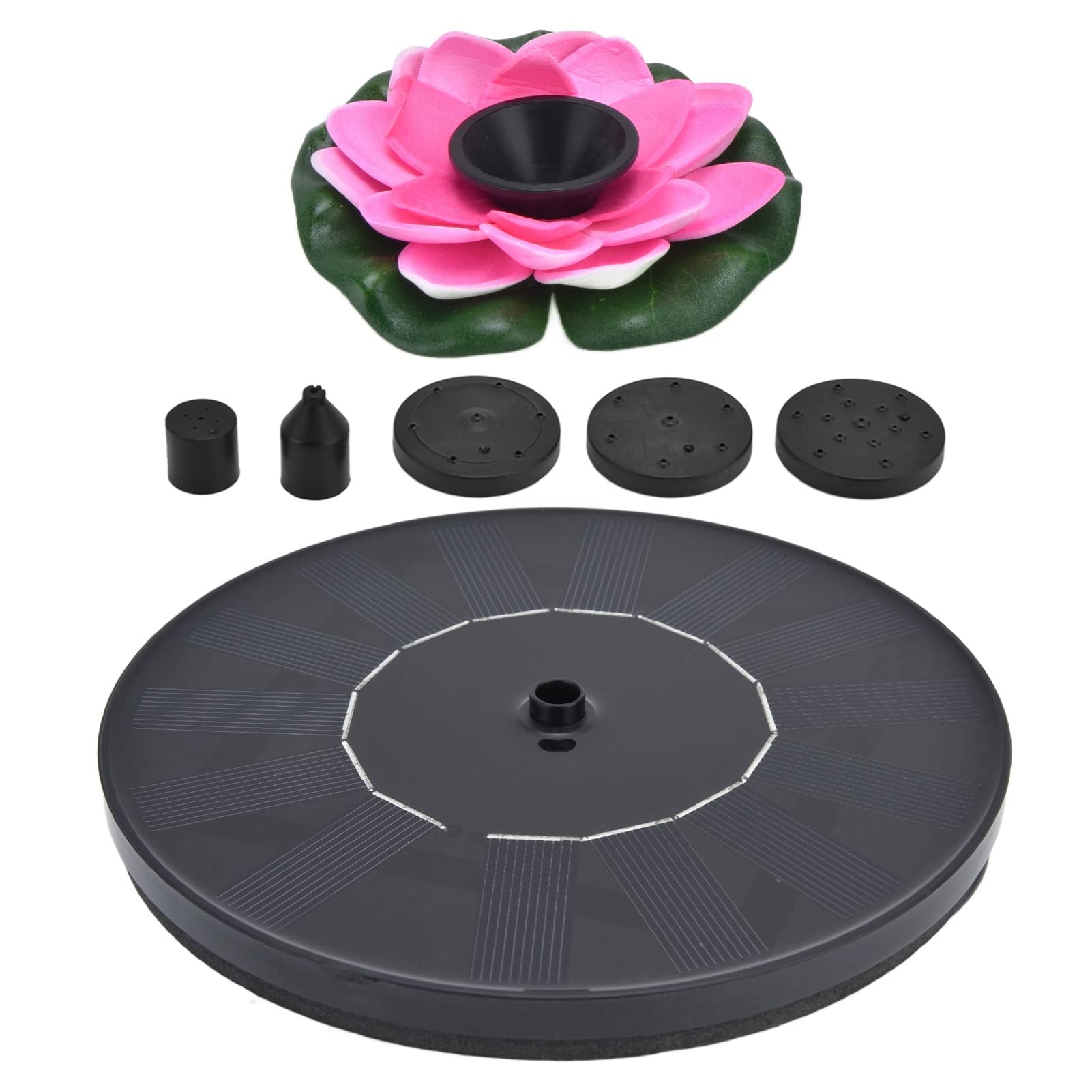 Pompe de Fontaine Solaire, Pompe à Eau de Fontaine de Nénuphar, Mini Fontaine D'eau Solaire Flottante pour Piscine D'étang de Jardin de Bains D'oiseaux en Plein Air(rose)