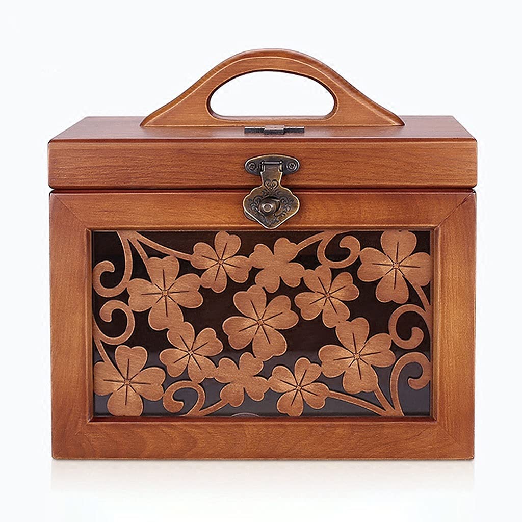 Erste Hilfe Set/Verbandskasten 9.84 Zoll Hölzerne medizinische Box Erste Hilfe Box Containerbox Tragbare Aufbewahrungsbox Familie Erste-Hilfe-Kit Retro Medizin-Box Familienmedizin Box