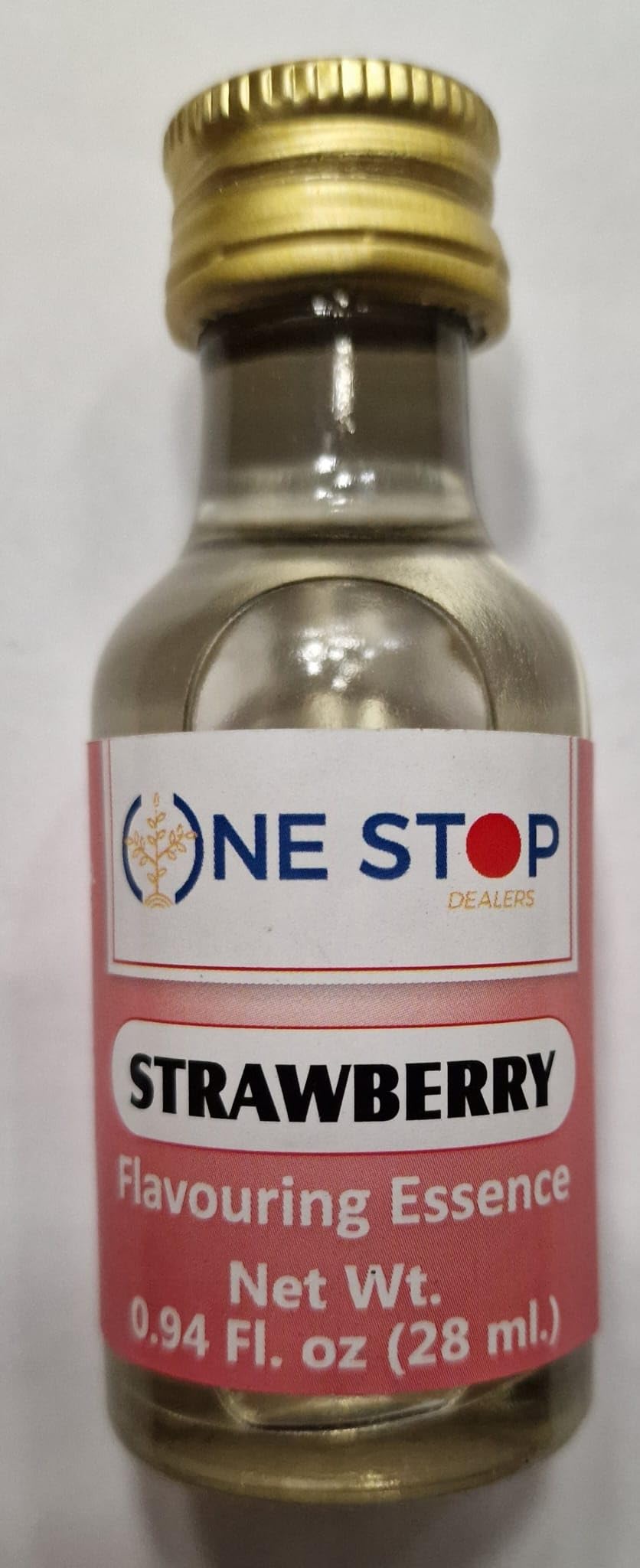 ONE STOP DEALERSFood Essence Strawberry 28ml | Rich & Authentic Strawberry Flavor | Ideal for Baking, Desserts, & Beverages | Food Flavoring (Pack of 1)