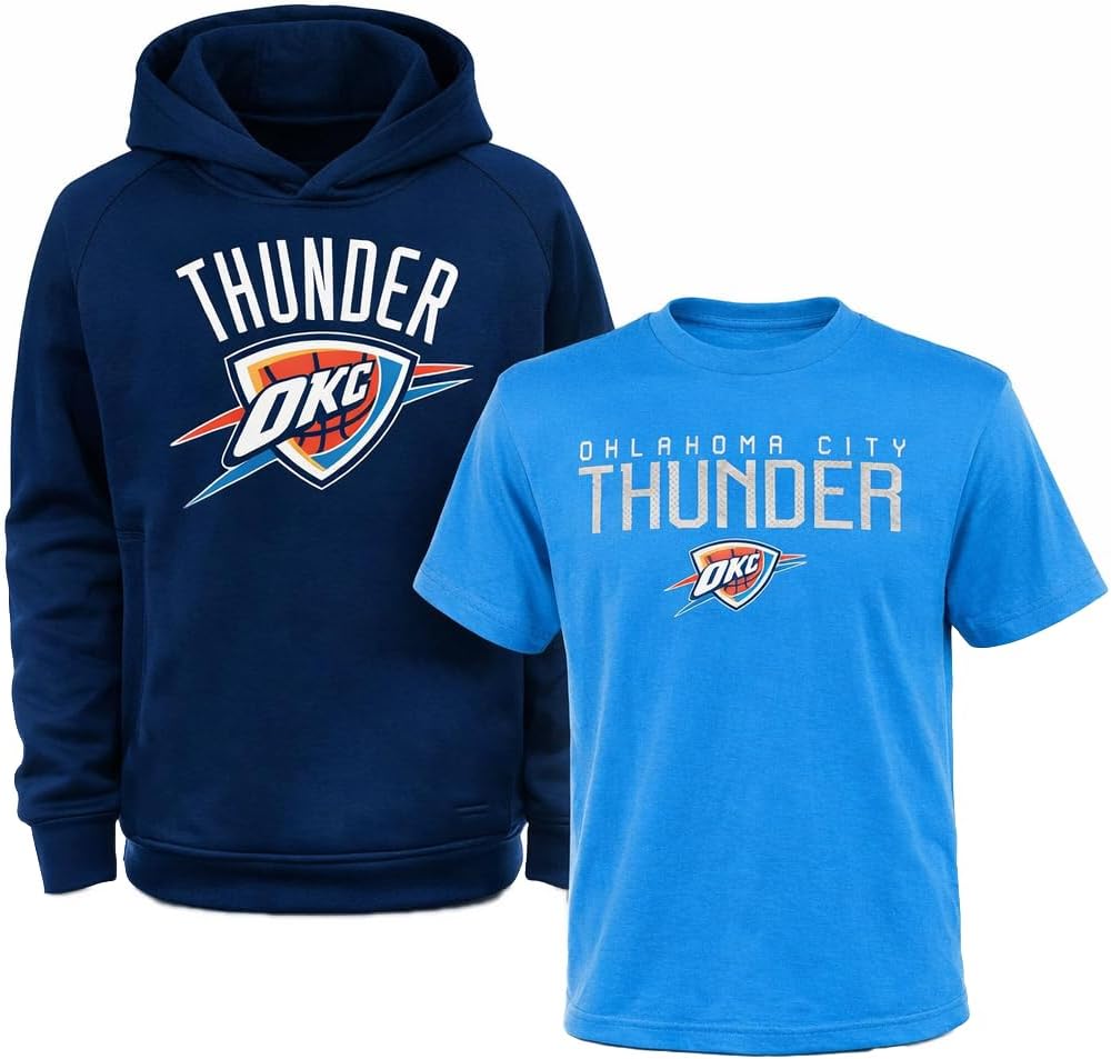 NBA Kids Youth 8-20 Team Color Performance Primary Logo Pullover Hoodie Sweatshirt & T-Shirt Combo Set