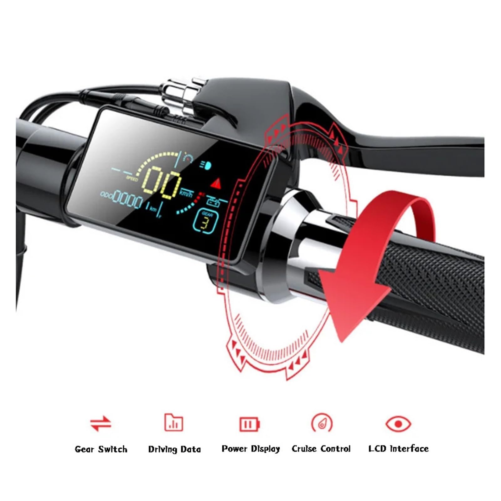 Interruttore acceleratore for scooter elettrico TF-500 Display LCD Controller brushless 36V 48V, for Kugoo, for strumento LCD M4 Pro TF-100 Cruscotto per scooter elettrico(36V 16a)