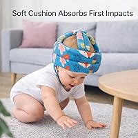Vista 3 de Casco protector de otoño para bebés pequeños que gatean y caminan, casco de seguridad ajustable y transpirable con protector de cabeza de cojín