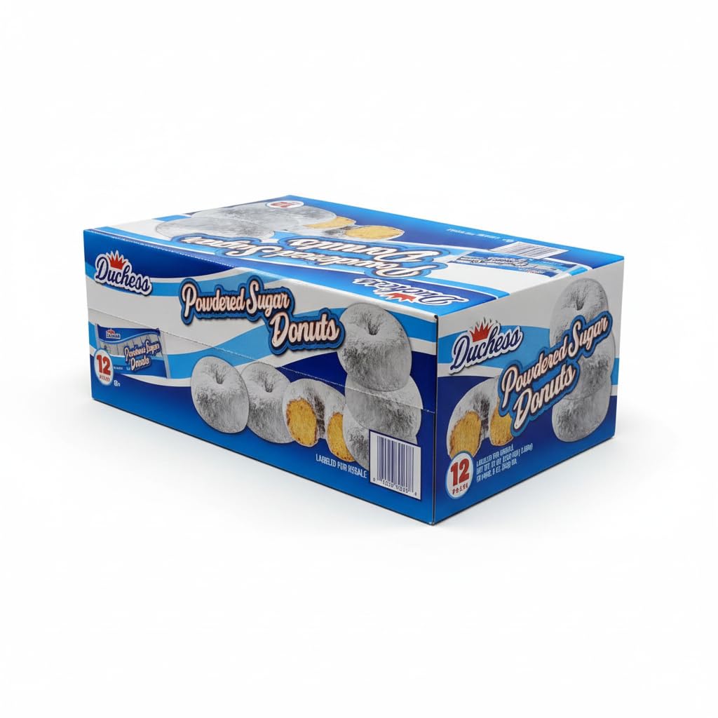 Duchess Powdered Mini Donuts - 12 Pack Individual 3 oz Snack Bags | Delicious Sweet Treats for Lunchboxes, Office, & On-the-Go Snacking | Fresh & Soft Mini Doughnuts