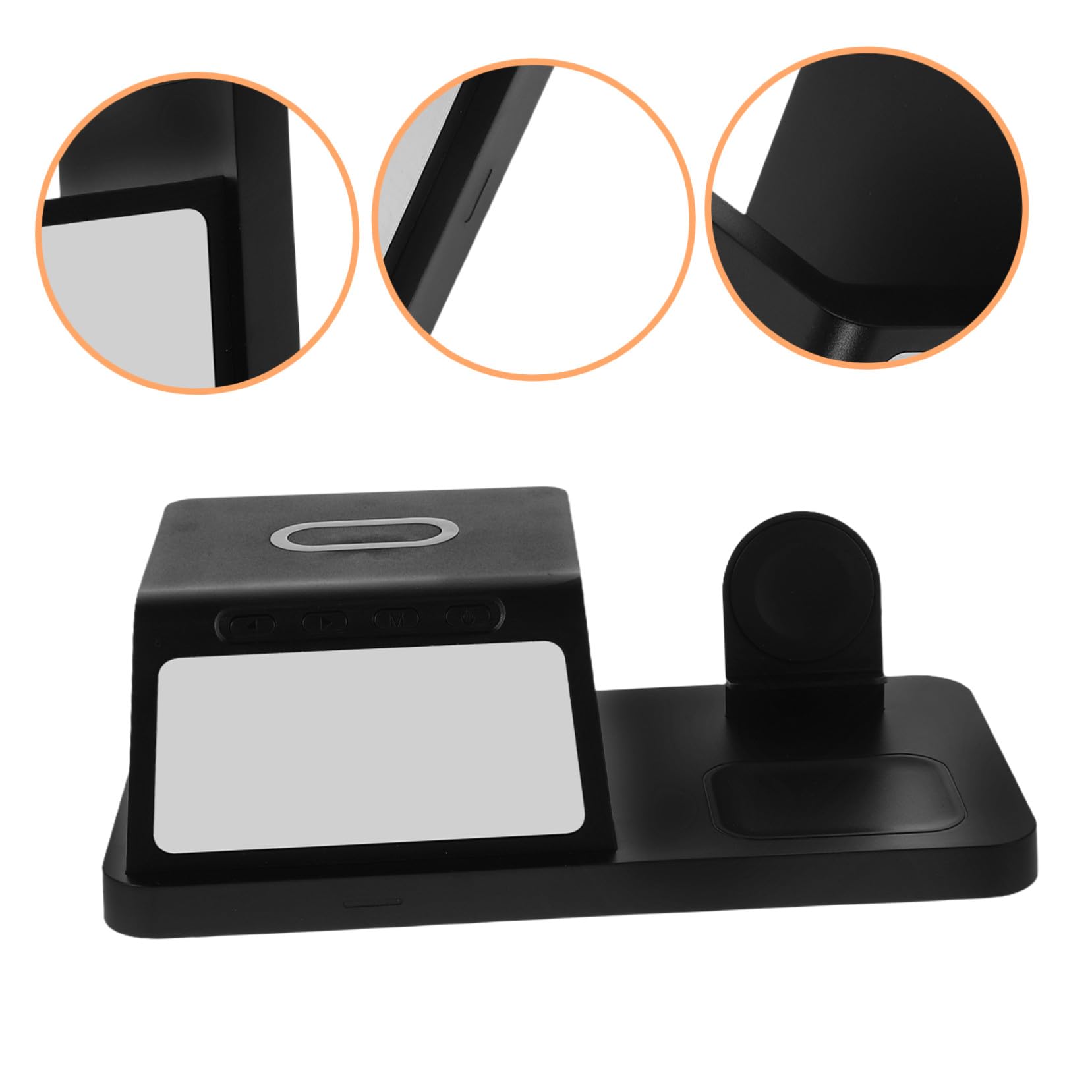 Tofficu 15w Caricabatterie Wireless Per Cellulari Stazione Di Ricarica Per Orologio Dock Di Ricarica Portatile Per Comodino Dock Wireless Da Scrivania Da Viaggio