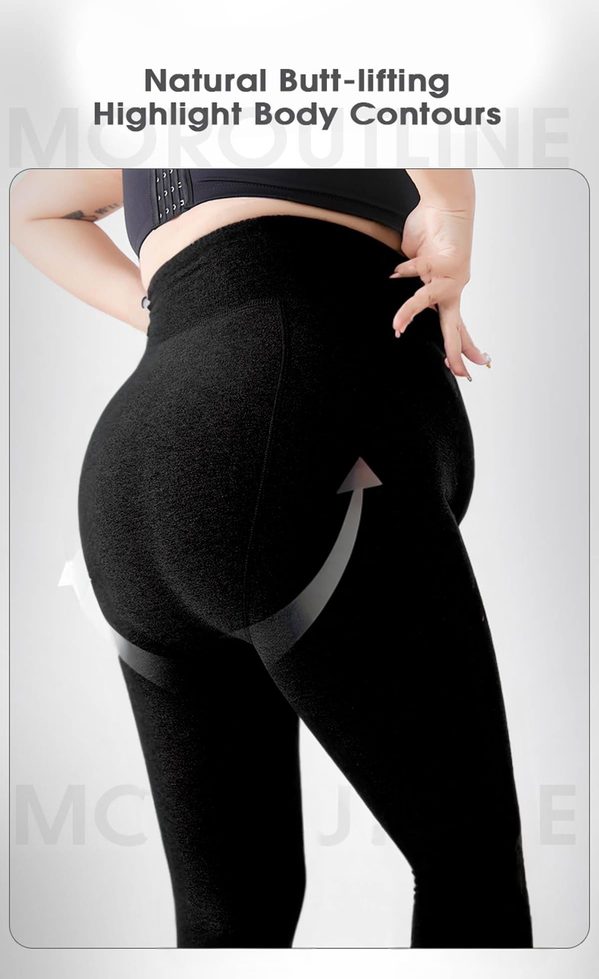 Medias para mujer, con forro polar, cálidas, opacas, con parte superior de control, Negro -, XL