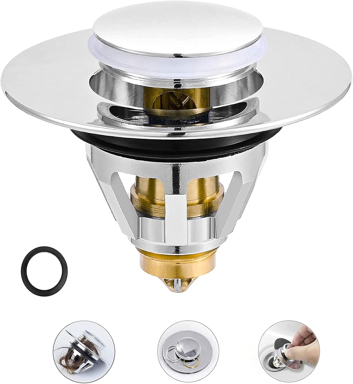 Bathroom Sink Plugs, Stainless Steel Drain Plug, Universal Sink Plug