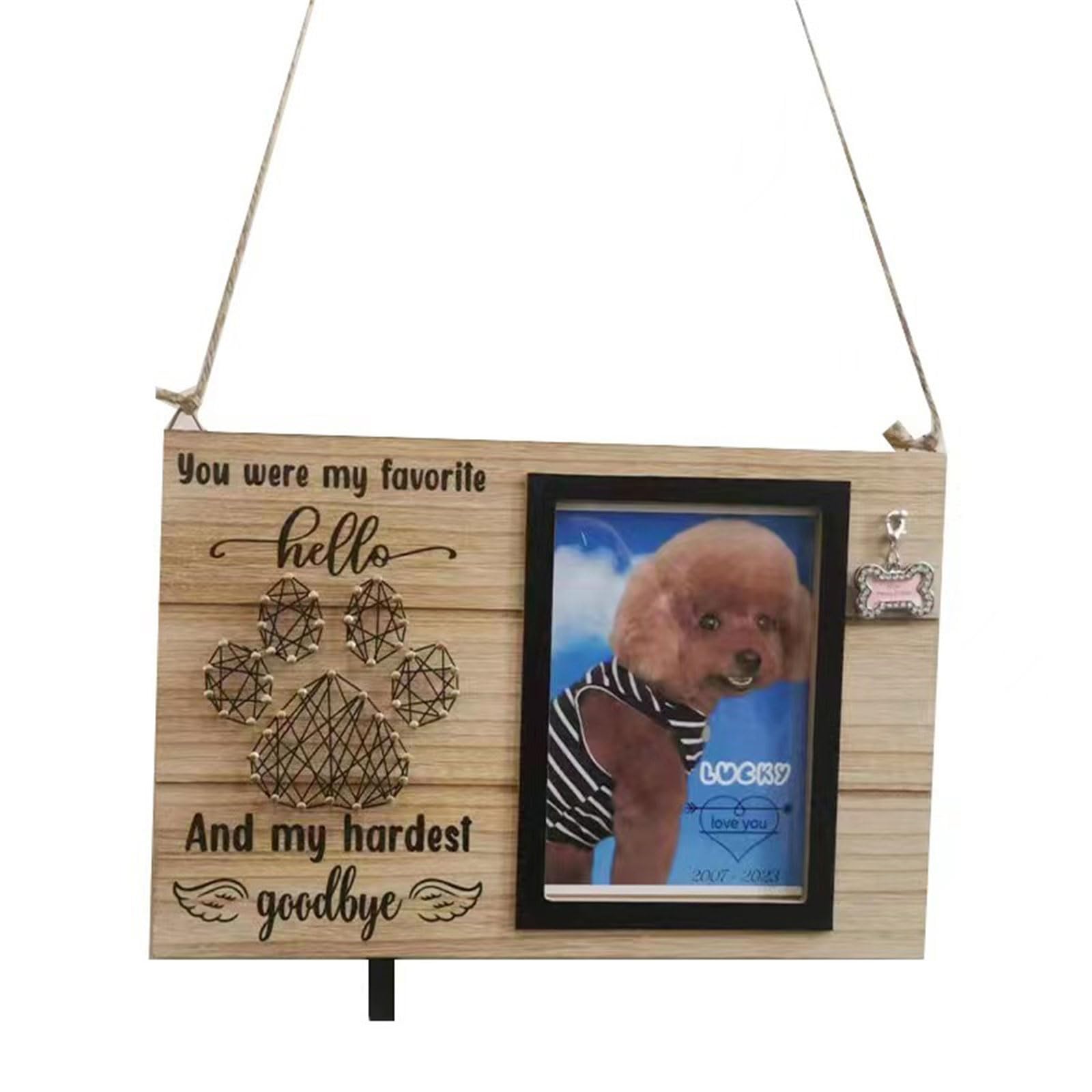 HDOYTXXM Wood Picture Frame Pet Memorial Photo for Various Photos Delicate Wood for Pet Memorial Display Dog