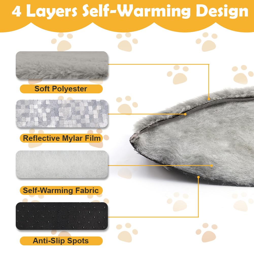 XIAPIA Cuccia per Gatti Coperta Autoriscaldante per Gatti e Cani, Tappeto Termico per Animali Domestici, Coperta Termica per Gatti Senza Elettricità, Cuscino Autoriscaldante per Cane, Lavabile