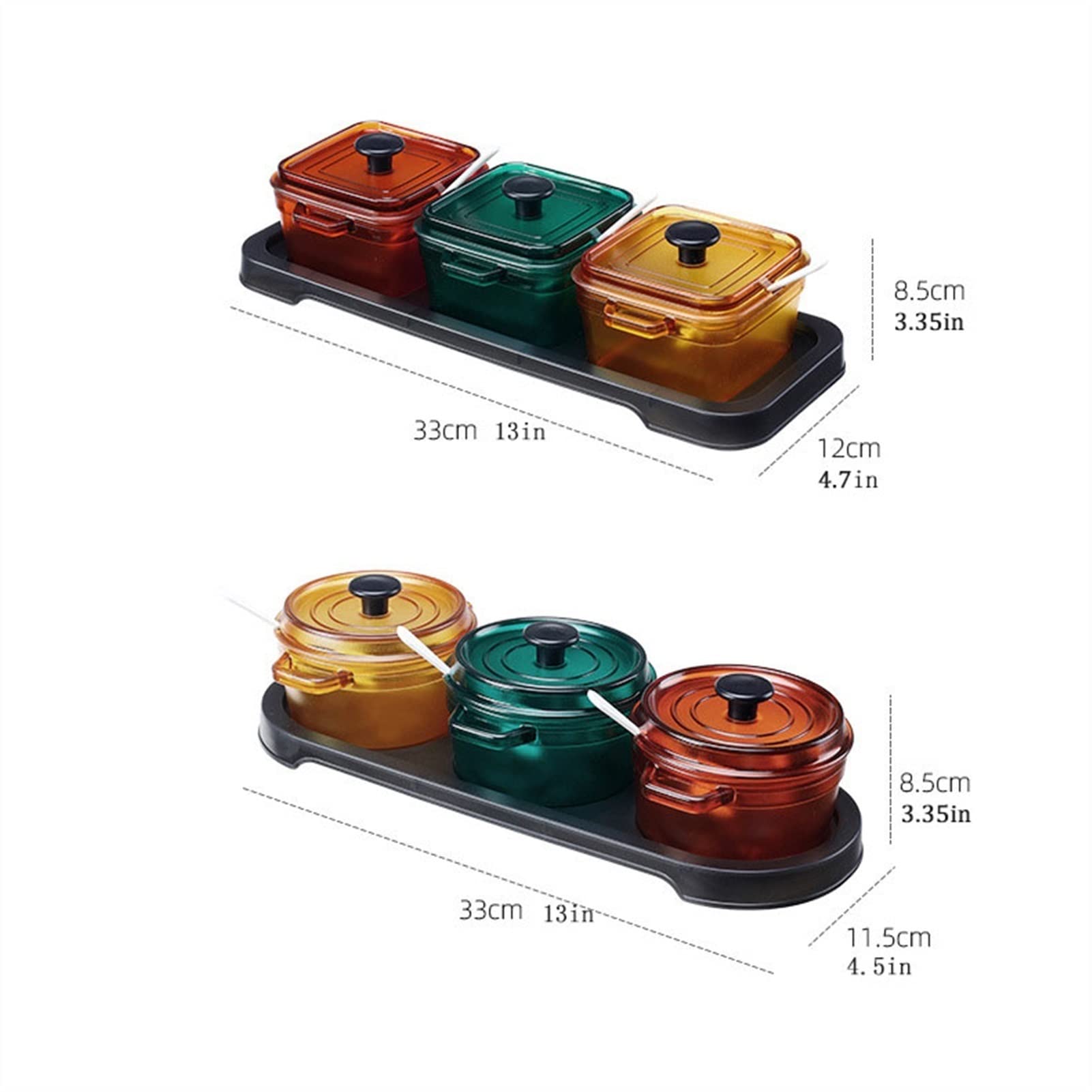 ULTRAWAVE Lata de Condimentos Estantes de Especias frascos de Especias colocador Tarro de Condimentos(Round Set)