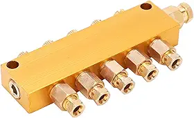 Mingzhe Distribuidor de óleo de Pistão Lubrificante Latão Ajustável para Equipamento CNC Ferramenta Lubrificação Latão (Um dentro, cinco fora)