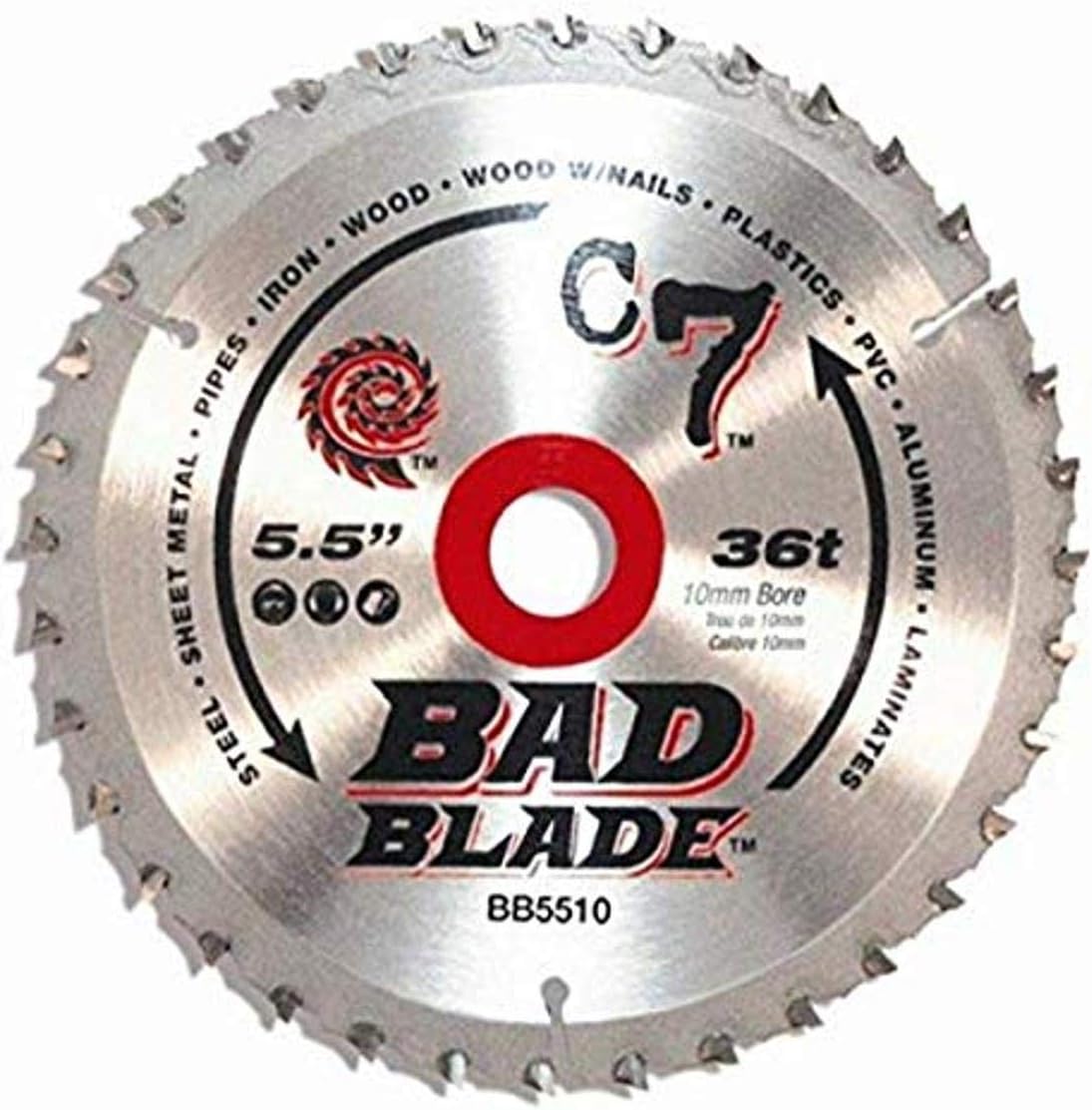 BB5510 C7 Bad Blade 5-1/2-Inch 36 Tooth With 10mm Arbor