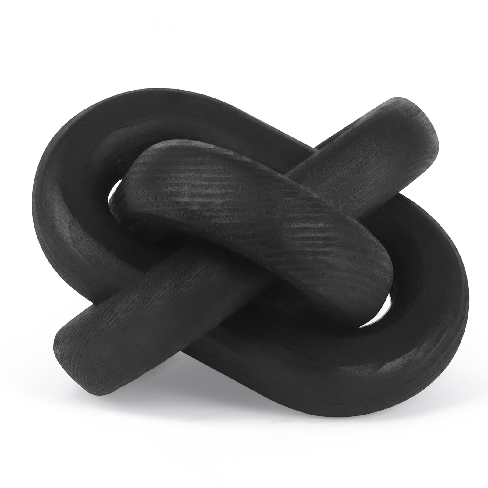 Yunjuhop Decoración de Nudo de Cadena de Madera de 3 eslabones, decoración de Nudo de Madera, decoración de Mesa de café, decoración de Granja para el hogar, decoración Bohemia para Estante y