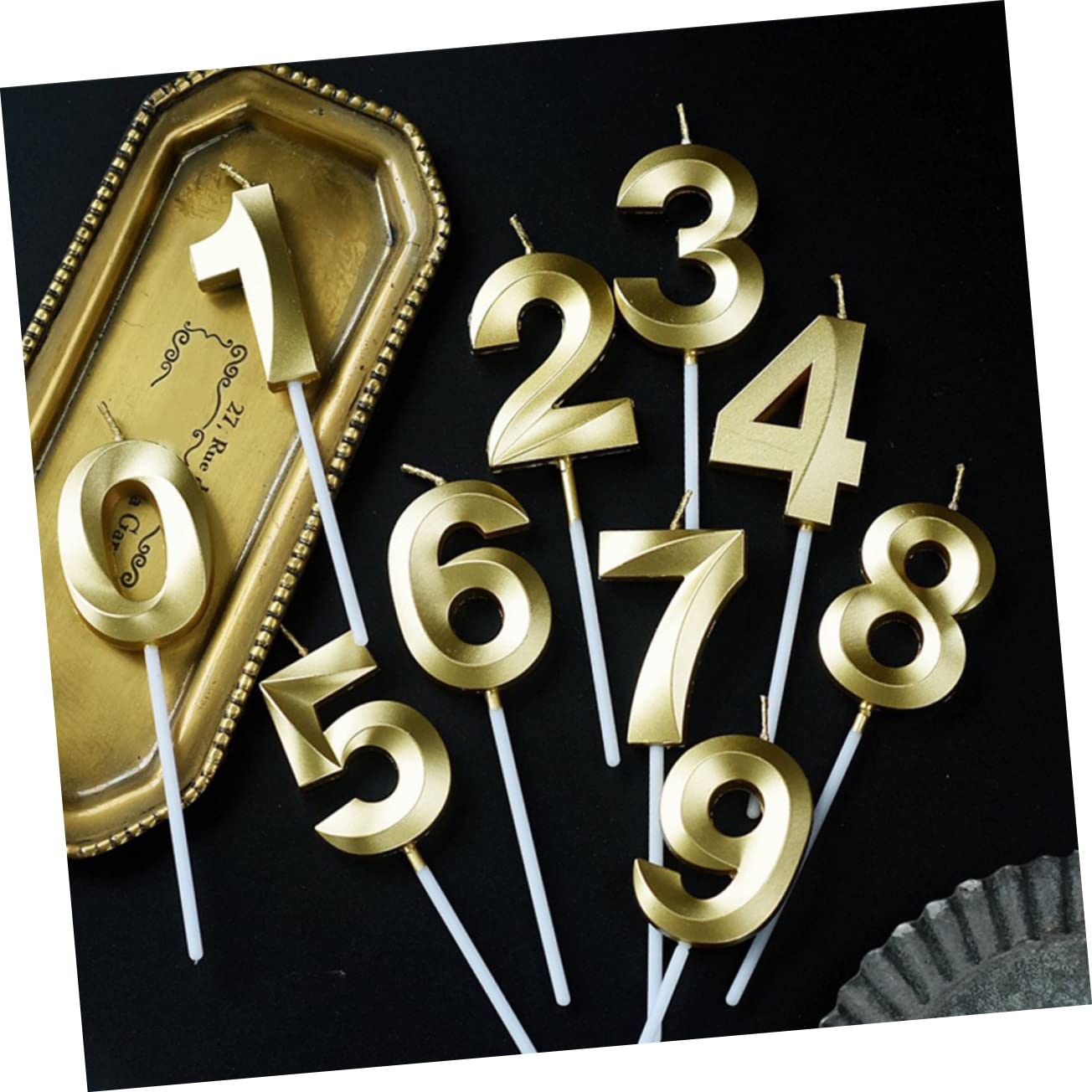 Ciieeo 3 Juegos Velas De Numero De Cumpleaños Velas Conmemorativas Vela para Fiesta Vela para Boda Velas De Cumpleaños Vela De Cupcake De Cumpleaños Vela para Celebración Parafina Golden