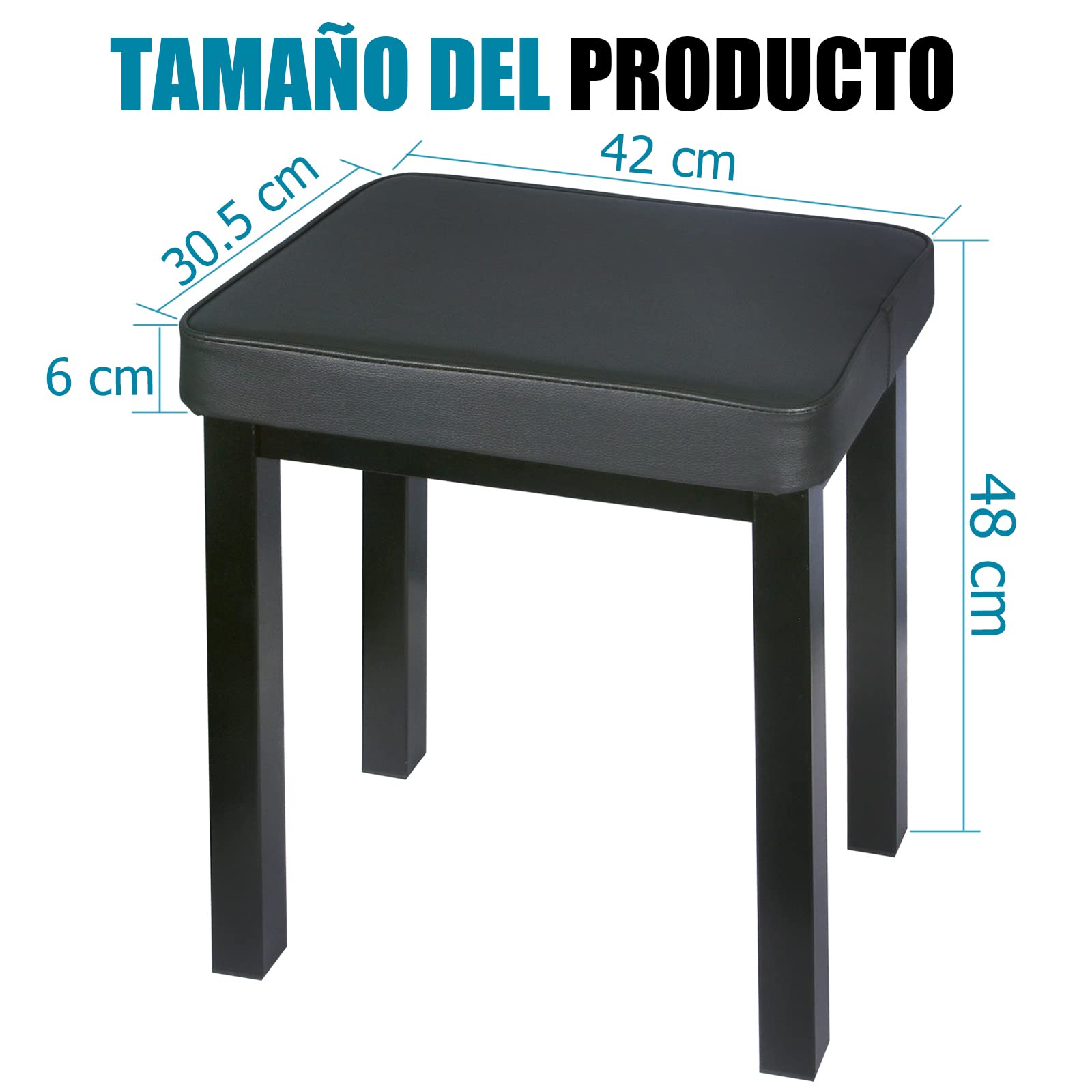 GLEAM Banco de Piano - Banco de Teclado Acolchado para niños o de un Solo Uso