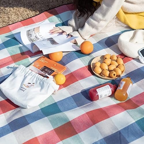 Miniatura 2 de WCJL Manta de picnic extra grande de 78.7 x 78.7 pulgadas, grosor de tres capas, impermeable y a prueba de humedad, adecuada para picnics