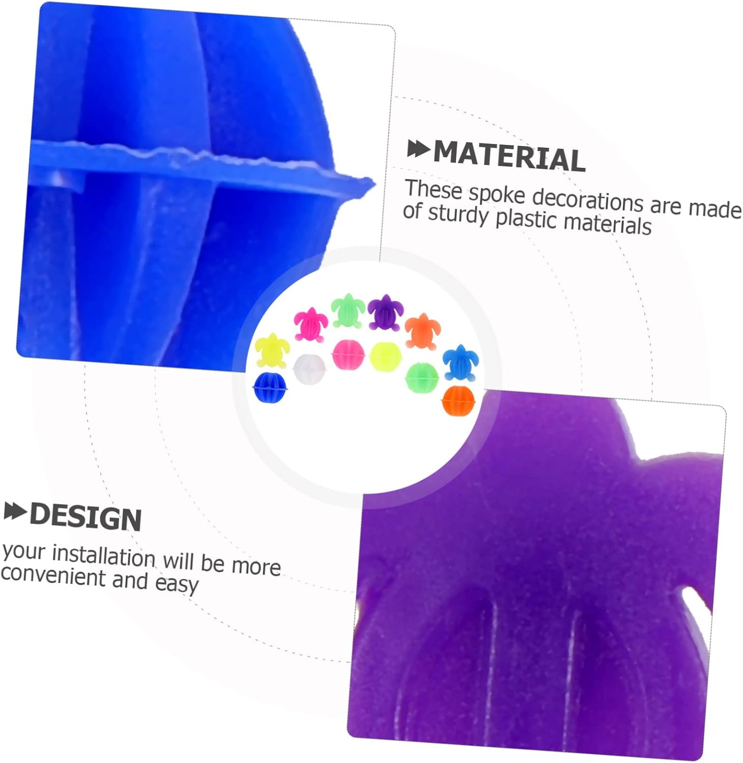 ibasenice 61pcs Cycle Bike Accessories Plastic Decorations for Bike Wheel Decorative Beads Trim