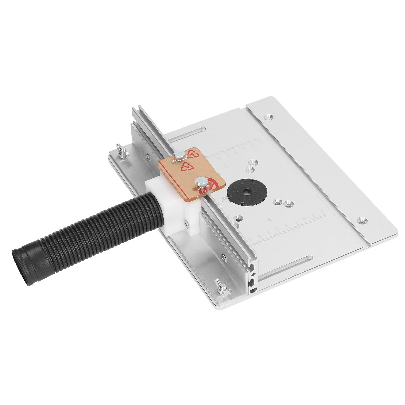 Kit de Elevación de Enrutador, Placa de Inserción Giratoria de Aleación de Aluminio de 180° para Proyectos de Bricolaje de Carpintería, Plata Duradera
