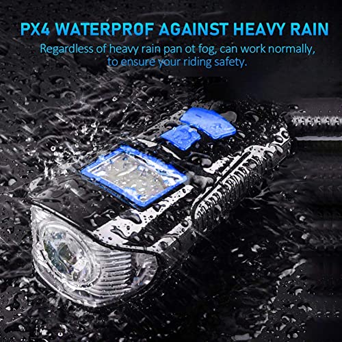 Oceansedge11 Led Bicycle Lights Usb Front And Rear Rechargeable Bicycle Headlight Tail Lights, Bicycle Speedometer, Odometer Waterproof Front Lights, Suitable For All Mountain And Road Bikes #TOP5