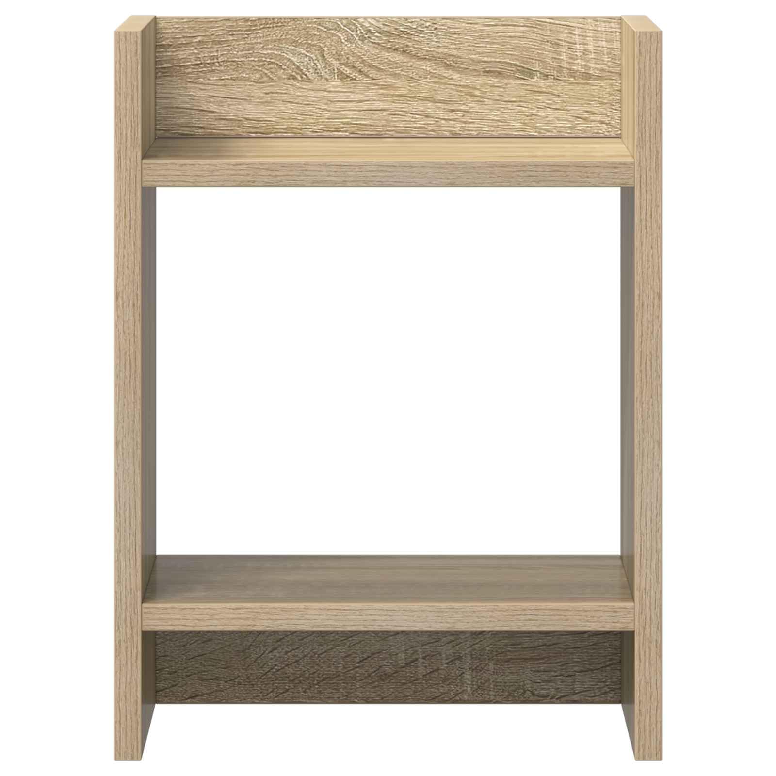 Supporto per piante in rovere Sonoma, 30 x 30 x 40 cm, in legno, moderno sgabello per fiori per interni, colonna quadrata salvaspazio con 2 ripiani, piccolo scaffale per fiori, effetto legno