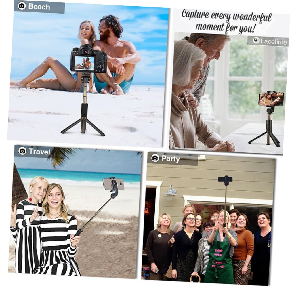 Bastone per Selfie Estensibile Pieghevole con Treppiede e Telecomando | Smartphone, Design a Sezioni Multiple, Supporto Regolabile, Remoto Rimovibile