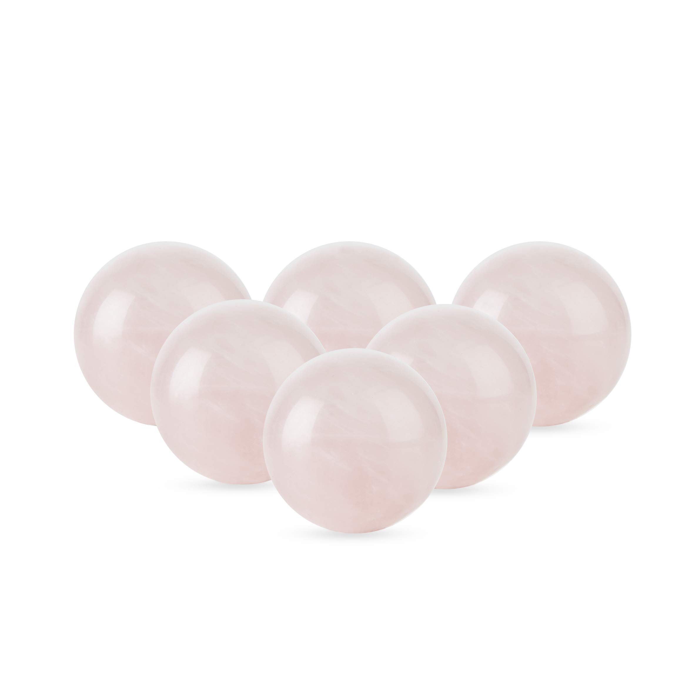 Twine Rose Quartz Wine Gems, Pink Drink Chillers, Real Polished Rose Quartz Stone Spheres, Whiskey Stones, Pink, Set of 6 — Amazon image 7