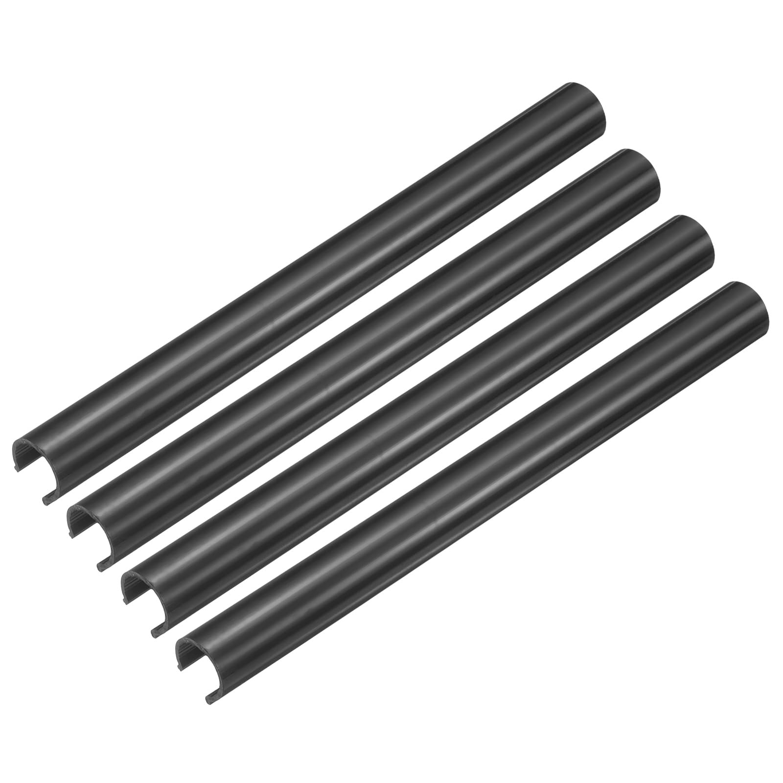 sourcing map 4Pcs Radiator Pipe Sleeves 15 x 200mm (0.59 x 7.87) - Plastic Radiator Pipe Covers for Kitchen, Bathroom, Toilet Gas Wall Tube Decoration, Black