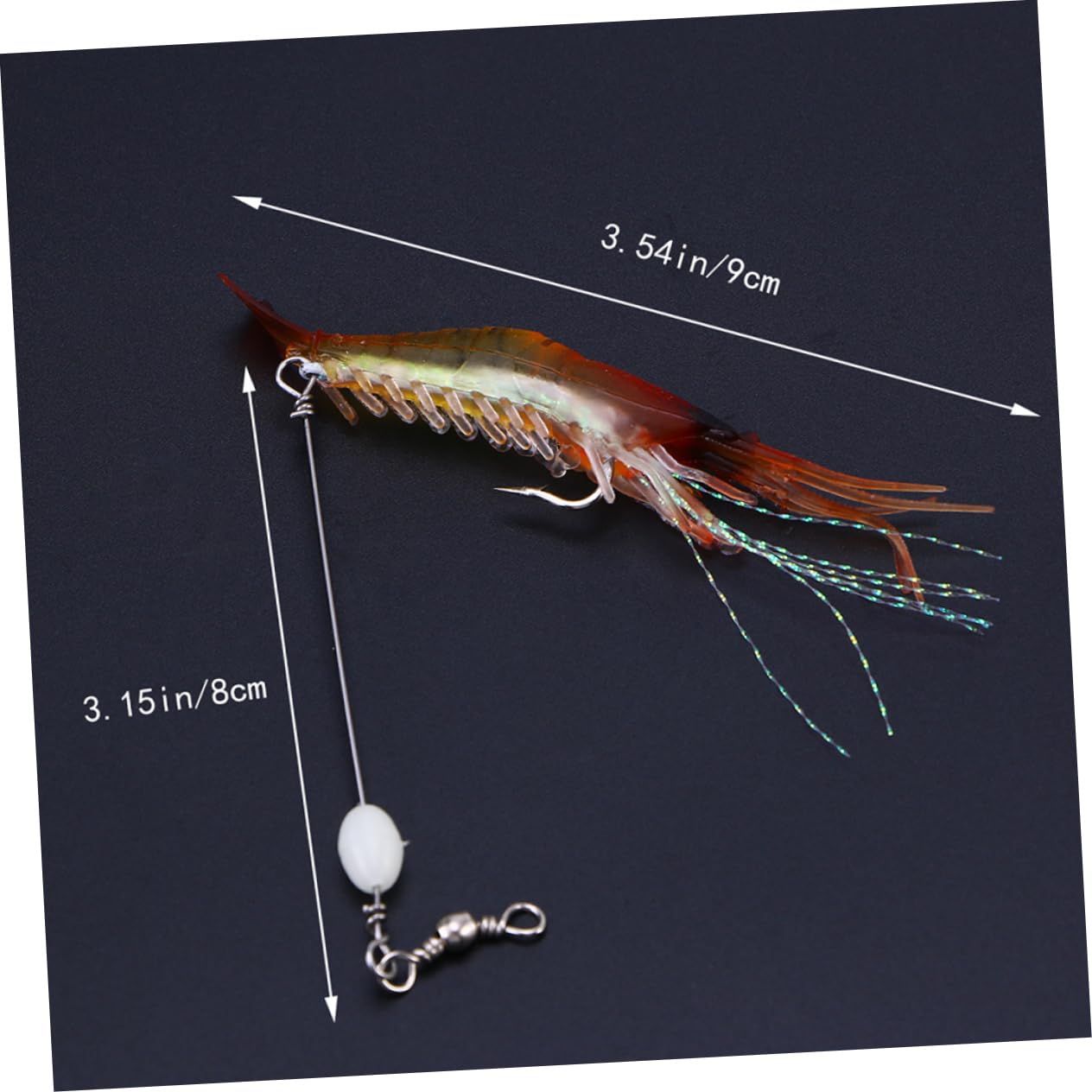30pièces Leurres De Artificiels Crevette avec Hameçon Appâts Souples Luminous pour Poissons Carnassiers Divers Coloris