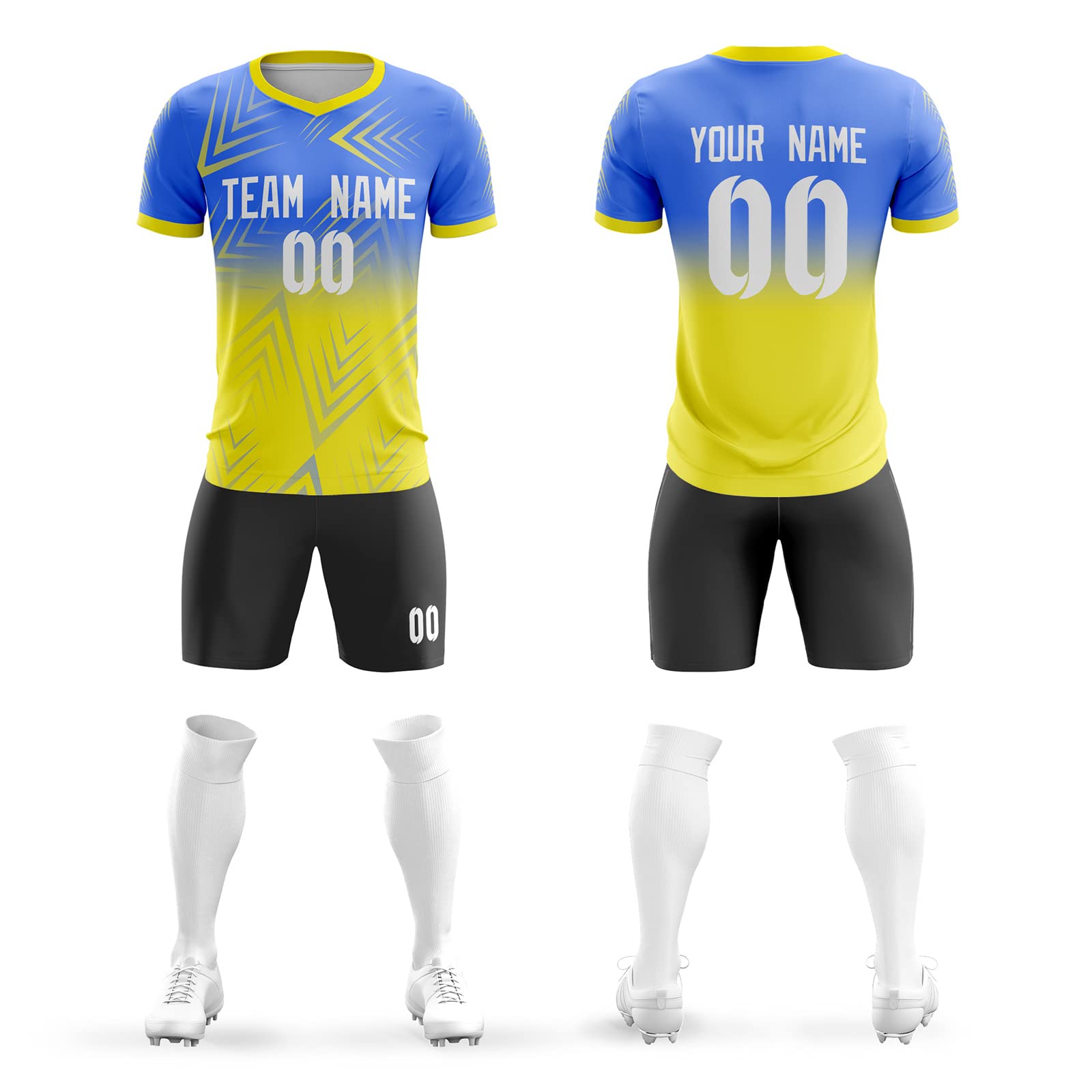 KXK Custom Soccer Jersey for Men Women Youth,PersonalizedSoccer Shirt Shorts with Team Name Number Logo