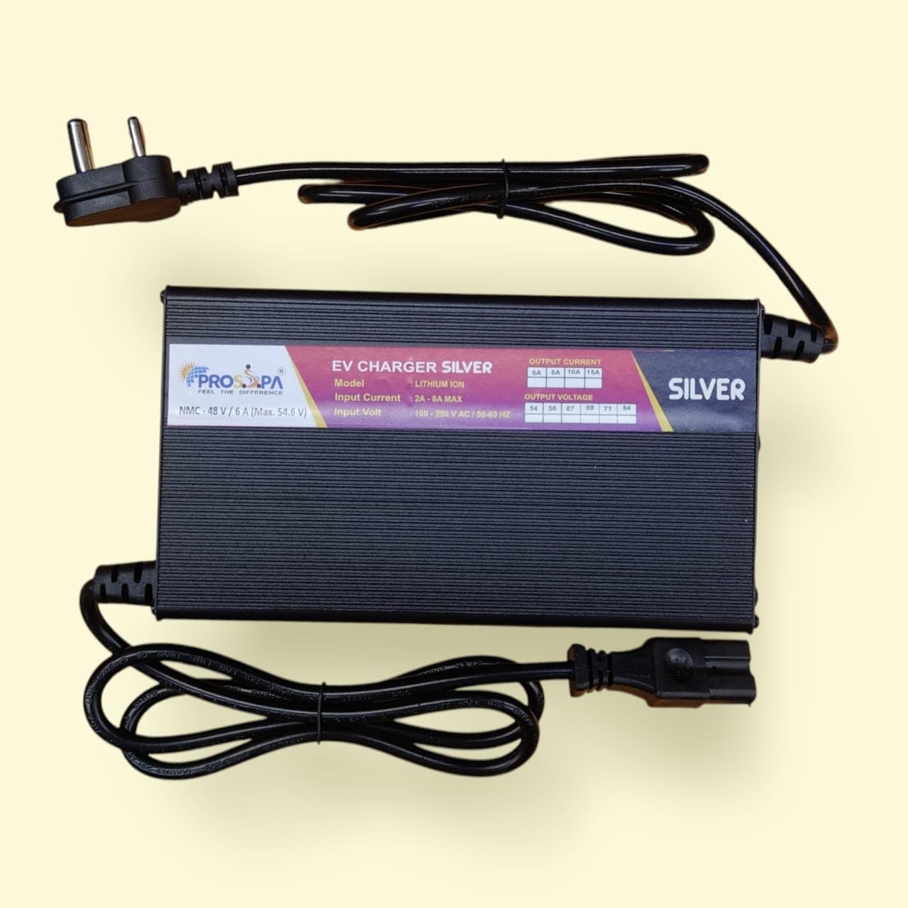 Lithium Ion Battery Charger for 48 Volt | Nominal Voltage : 48.1 V | Maximum Charginng Current : 6 Amps | Maximum Charging Voltage : 54.6 Volt (1, Black, No. of Series = 13S)-image-48