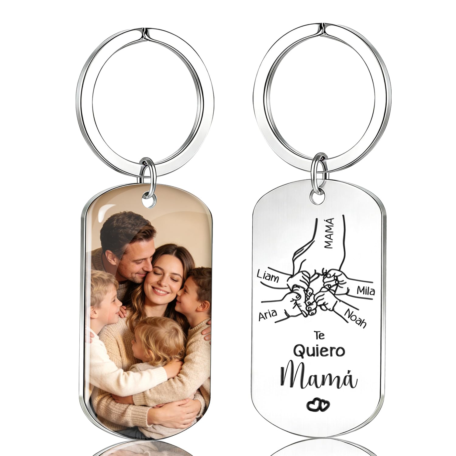 Llavero Regalo Dia de la Madre Personalizado Regalo Mama - Llaveros Personalizado con Foto Texto para Mamá, Mama Cumpleaños Regalos Personalizados para Madre Mujer — view 10