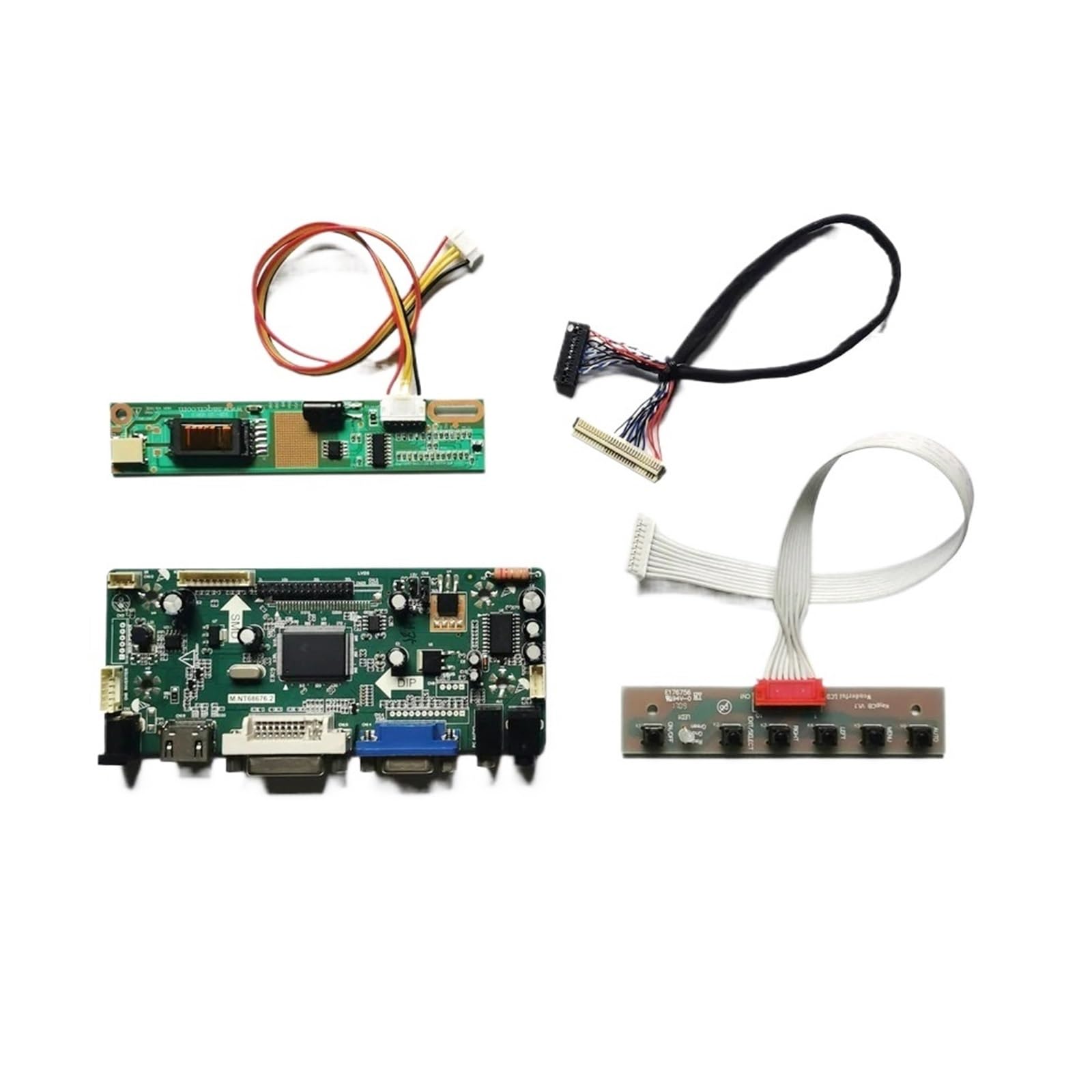 Weigexieo Lp154wx4(Tl)(A3) 30 Pin Fit Lp154wx4 (Tl)(A3)/(Tl)(B2)/(Tl)(C1)/(Tl)(D2) 1Ccfl M.nt68676 Monitor Controller Kit Vga Dvi Matrix 1280*800 Lvds(Lp154wx4(Tl)(A3))