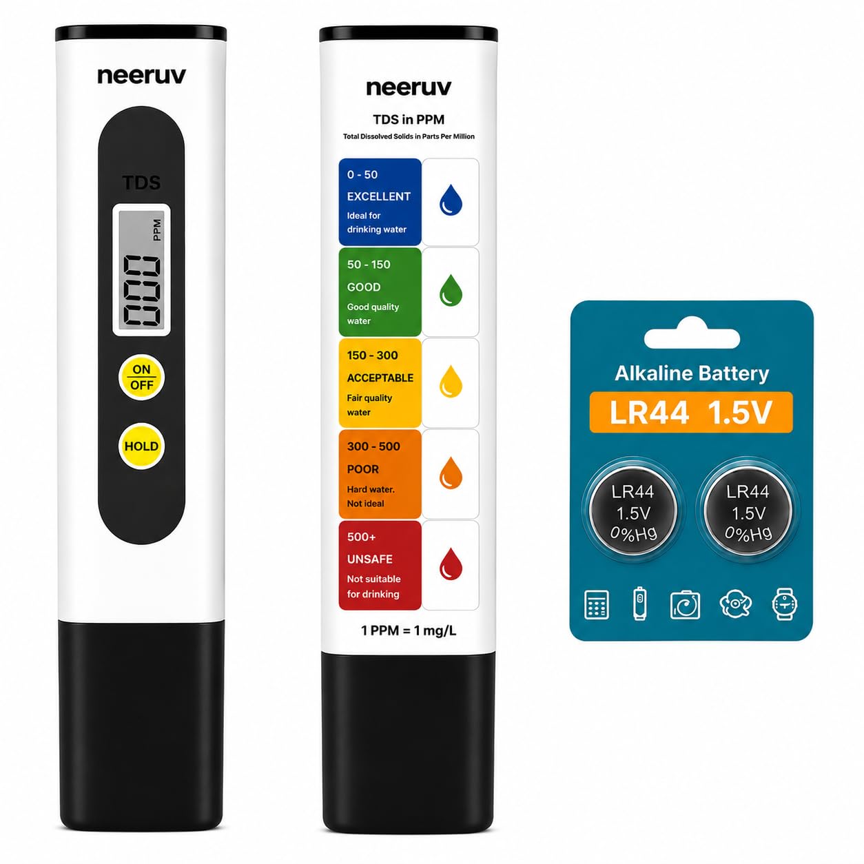 Digital TDS Meter for Water Testing | Total Dissolved Solids (PPM) Tester with LCD Display | Water Quality Checker for RO, Drinking, Aquarium & Swimming Pool (White)-picture-16