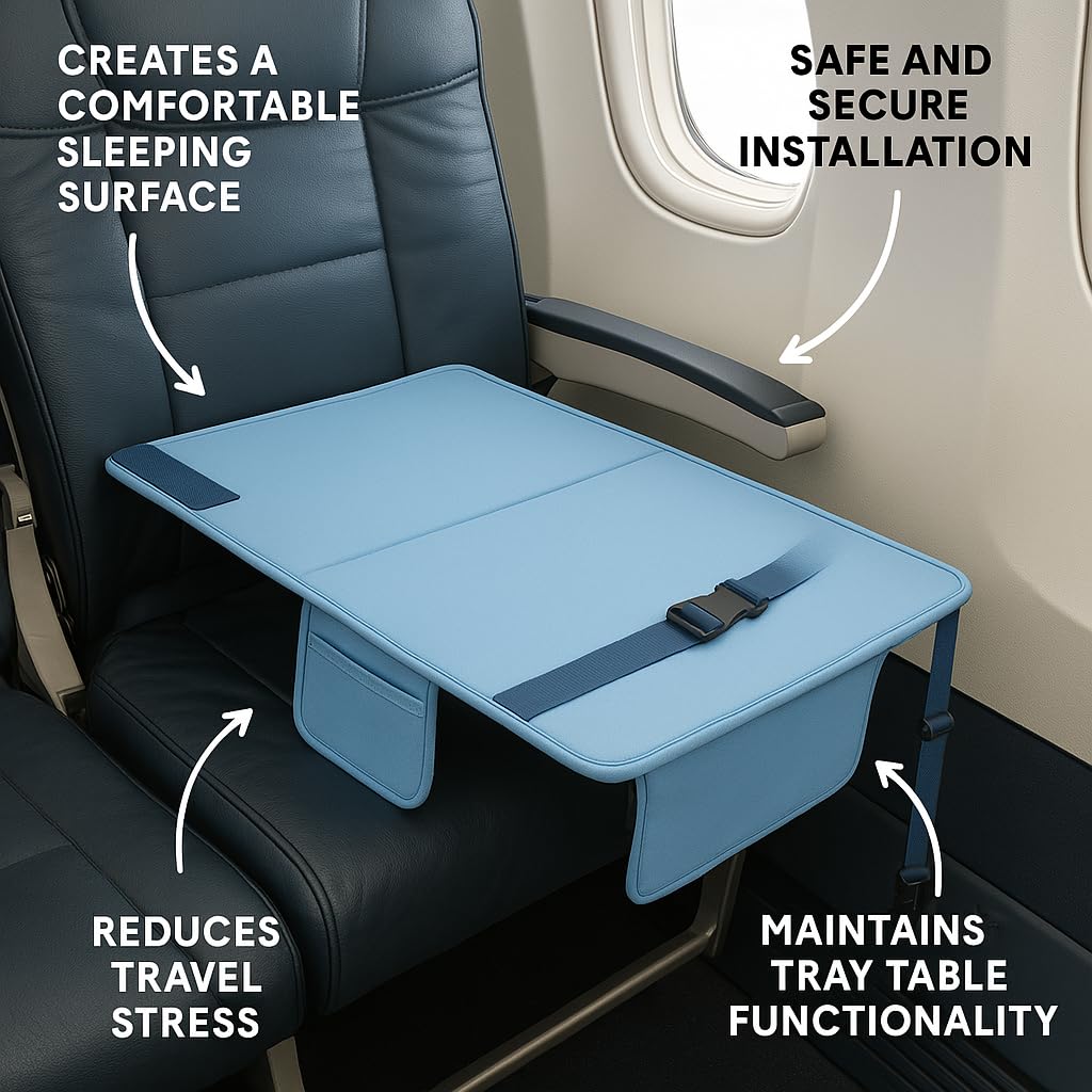 Tot Travelers Toddler Airplane Bed – Lightweight & Compact Travel Seat Extender for Kids 2-6 – Transforms Plane Seat into Cozy Lie-Flat Bed – Durable, Adjustable & Easy to Set Up