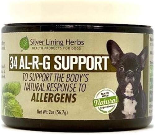Miniatura 1 de Silver Lining Herbs 34 Canine Al-R-G - Suplemento de alergia a base de hierbas para perros - Apoyo natural para alergias para perros - Aumenta la