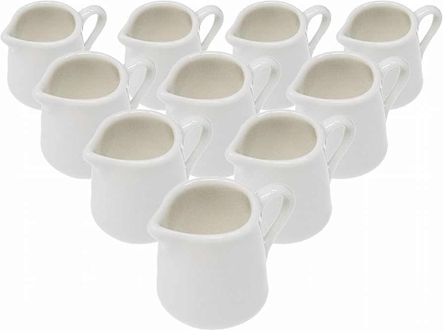 Amazon.co.jp: 10個組 1人用 満水10ml ミルクピッチャー 陶器