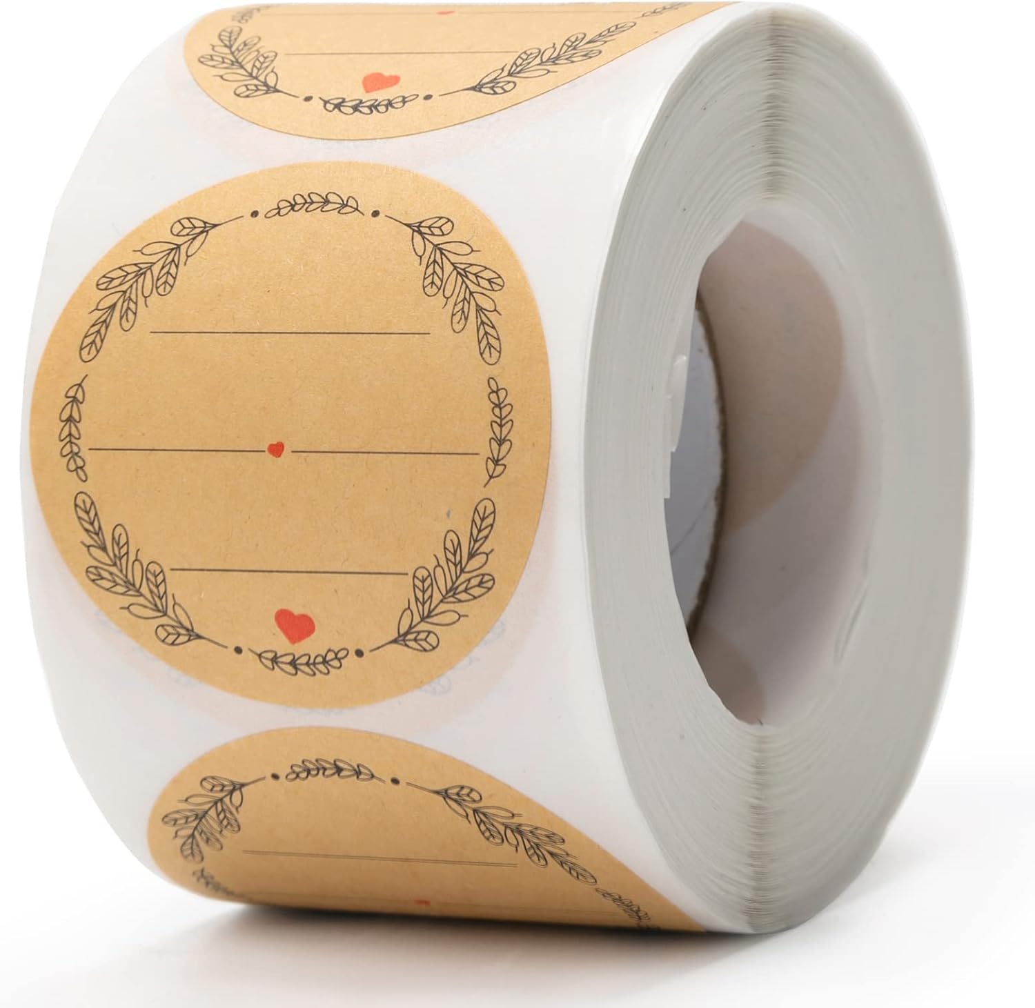Elevate Your Crafting Game: 500 Natural Brown Kraft Wreath Stickers for All Your Labeling Needs!
